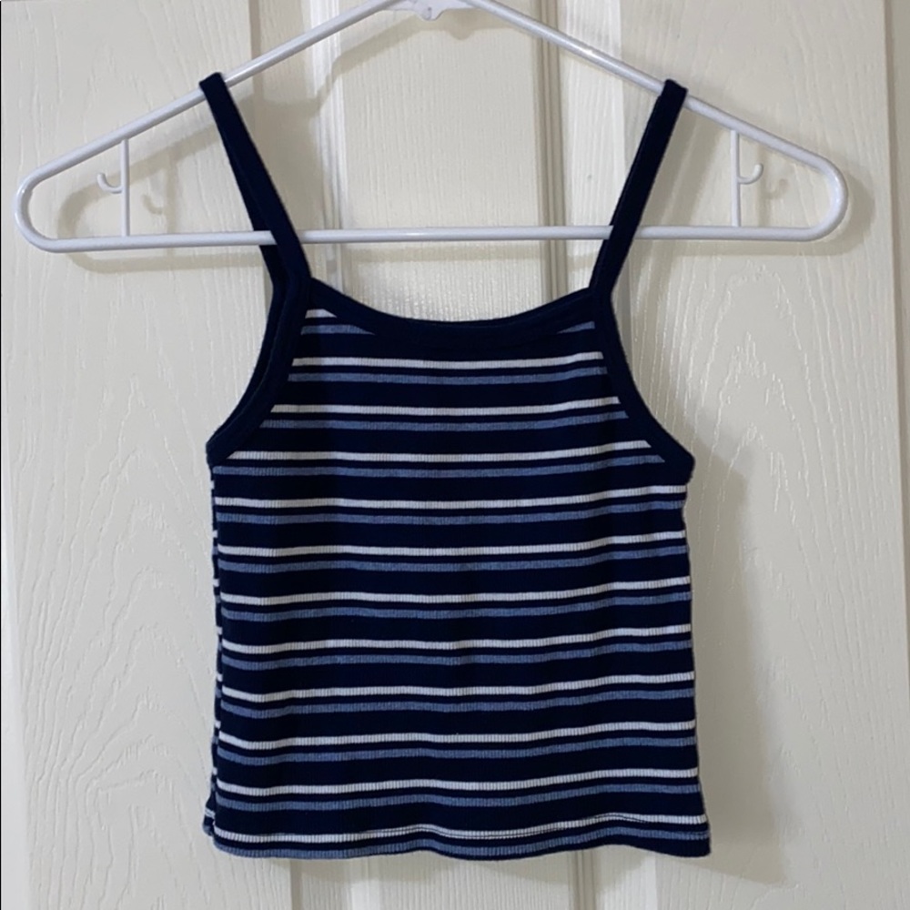 Brandy Melville blue striped tank top